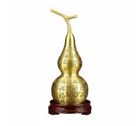 rockible Figurilla de Calabaza de Latón Estatua Decorativa Ornamento Feng Shui de Prosperidad con Grabado Madera Adecuada para Salón Oficina Entrada del Hogar, 22CM