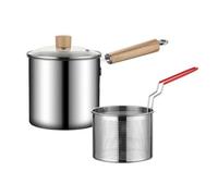 rockible Freidora Compacta Acero Inoxidable con Cesta y Tapa para Sellar y Cocinar en Fogones Inducción y Gas, Sin Clip