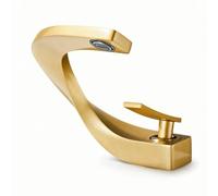 rockible Grifo de Baño Mezcladora Monomando Lavabo Cuerpo de Cobre y Cerámica para Durabilidad Control de Agua con Caudal Suave sin Salpicaduras Instalación en, Dorado Brillante