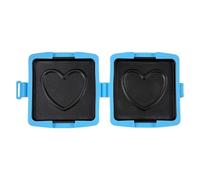 rockible Grill Sándwich Compacto Sándwichera con Tapa Portátil Bandeja Antiadherente Nivel Alimenticio, Azul, Conexión, Corazón