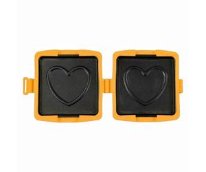 rockible Grill Sándwich Compacto Sándwichera con Tapa Portátil Bandeja Antiadherente Nivel Alimenticio, Naranja, Conexión, Corazón