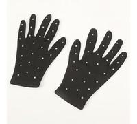 rockible Guantes Patinaje Artístico Adulto Danza Mujer Mano Opaque Lentejuelas Accesorio Vestuario Compatible Actuaciones Escenario, Negro, S 6-8 Años