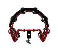 rockible Hi Hat-pandereta con Sonajero de Campana de Mano, Pandereta con Musical de Acero Inoxidable para Kits de Batería, Entusiastas de La Fiesta Y Adu, Rojo
