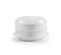 rockible izador para Microondas izador Cocina izador Alimentos Recipiente Bandeja con Depósito de Agua Tapa con Ventilación Ajustable Adecuado para Preparación, L, 2 Layer