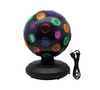 rockible Lámpara de bola de discoteca, iluminación de DJ giratoria de tamaño compacto, USB, Plug and Play, luz LED estroboscópica RGB para Bar, KTV, decoración, Negro
