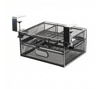 rockible Organizador de Escritorio Oficina Cajón Estante Soporte Almacenamiento Bajo Mesa con Abrazadera Regulable y Aperturas, Negro, Pequeño LH8080, 26.2cm X 21.5cm X 13.5cm