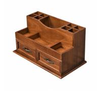 rockible Organizador Escritorio Escalonado Compacto Organizador Escritorio con Cajones Versátil para Espacios Pequeños, Marrón