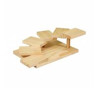 rockible Plato Escalonado de Madera Estilo Japonés Bandeja Rústica Decoración Creativa Bandeja Ovalada para Fiesta , Escalera De 6 Escalones Cuadrada