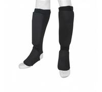 rockible Protector de Pierna de Karate Espinillera Canillera Empeinera Tobillera con Acolchado Grueso y Ajuste Cómodo Continua Entre Espinilla y Pie, Negro, M
