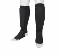 rockible Protector de Pierna de Karate Espinillera Canillera Empeinera Tobillera con Acolchado Grueso y Ajuste Cómodo Continua Entre Espinilla y Pie, Negro, S