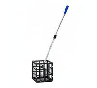 rockible Recogedor de Pelotas de Tenis de Mesa Colector de Bolas Herramienta de Entrenamiento Estructura de Acero Inoxidable con Red de Nylon Mango Telescópico, Cuadrado