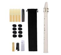 rockible Saxofón de Bolsillo con Boquilla, Cañas, Fácil de Tocar, Minisaxo, Instrumento de Viento de Madera, Saxofón Portátil para Aficionados, Niños Y Adultos, blanco