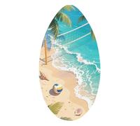 rockible Tabla de Skimboard de Madera, Tabla de Arena Portátil con Revestimiento de Alto Brillo, Tabla de Surf Pequeña, para Surfear en Aguas Poco Profundas Y, 30 Inch