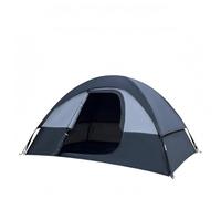rockible Tienda de Campaña Impermeable Doble Capa Tienda Refugio Carpa Cúpula Baja con Estructura de Varillas Manual y Puerta Ancha en Poliéster Adecuada para, Negro, Negro Y Gris