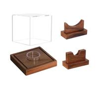 rockible Vitrina acrílica para béisbol, Soporte para de béisbol, Caja de Almacenamiento de Recuerdos para el hogar, Madera Oscura