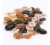 ROCKIMPACT 50 Piedras Grabadas, Regalos Sentimentales, Recuerdos de Comunión, Agradecimiento Boda, Piedra de Curación Palabra, Frases Motivadoras, Inspirador, Ánimo, Motivación, al por Mayor, 5-8 cm