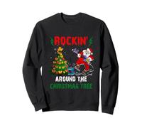 Rockin Alrededor del Árbol De Navidad Divertido Rocker Santa Música Sudadera