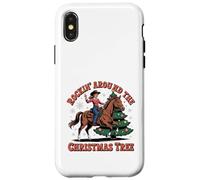 Rockin' Around The Christmas Tree Cowgirl Santa Monta a Caballo Carcasa para iPhone X/XS