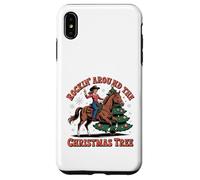 Rockin' Around The Christmas Tree Cowgirl Santa Monta a Caballo Carcasa para iPhone XS MAX