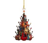 Rockin'' Around The Guitar - de Madera para árbol de Navidad, acústico Alrededor del árbol de Navidad, diapasón, Divertidos de Guitarra para los Amantes de la música, decoración