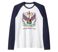 Rockin' I Rock The Spectrum Autismo Mamá Derechos inclusivos Camiseta Manga Raglan