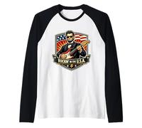 Rockin In The USA President Guitar Día de la Independencia Americana Camiseta Manga Raglan