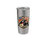 Rockin In The USA President Guitar Día de la Independencia Americana Vaso térmico de acero inoxidable de doble pared