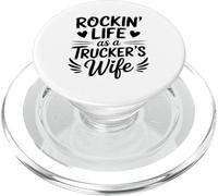 Rockin Life As A Truckers Wife Truck Driver Lover PopSockets PopGrip para MagSafe