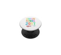 Rockin 'Since 2017 Vintage Rockstar 9th Birthday Boy Girl 10 PopSockets PopGrip Adhesivo