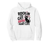 Rockin The Cat Mom and Aunt Life Shirt Mujer Sudadera con Capucha