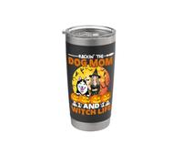 Rockin 'The Dog Mom And Witch Life Vaso térmico de acero inoxidable de doble pared
