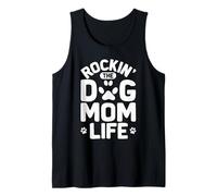 Rockin' The Dog Mom Life, Divertida, Perra, mamá, Amante de los Cachorros Camiseta sin Mangas