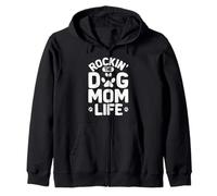 Rockin' The Dog Mom Life, Divertida, Perra, mamá, Amante de los Cachorros Sudadera con Capucha