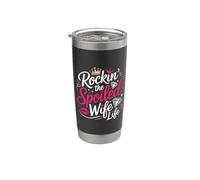 Rockin' The Spoiled Wife Life Matrimonio de pareja - Vaso térmico de acero inoxidable de doble pared