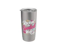Rockin' The Spoiled Wife Life Matrimonio de pareja - Vaso térmico de acero inoxidable de doble pared