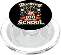Rocking 100th Days of School Guitarra Música Amante Profesor Niños PopSockets PopGrip para MagSafe