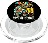 Rocking 100th Days of School Guitarra Música Amante Profesor Niños PopSockets PopGrip para MagSafe