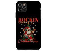 Rocking Around The Christmas Tree Santa Rock and Roll Guitarra Carcasa para iPhone 11 Pro MAX