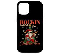 Rocking Around The Christmas Tree Santa Rock and Roll Guitarra Carcasa para iPhone 12/12 Pro