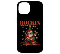 Rocking Around The Christmas Tree Santa Rock and Roll Guitarra Carcasa para iPhone 14
