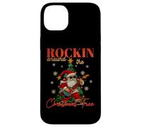 Rocking Around The Christmas Tree Santa Rock and Roll Guitarra Carcasa para iPhone 14 Plus
