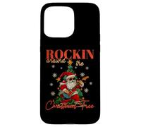 Rocking Around The Christmas Tree Santa Rock and Roll Guitarra Carcasa para iPhone 15 Pro MAX