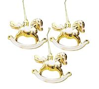 Rocking Christmas Ornament - Tree Pendant Set, Small Holiday Horse Decor, Cute Festive Hanging Piece, Bright Seasonal Accent | Charming Decorative Display For Door Tree Home Winter Parties