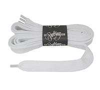 Rocking Gear Phat Laces - Cordones extra anchos, Blanco/Blanco, 130 cm Lang/Long and 2 cm Breite/wide