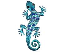 ROCKING GIFTS Adorno de Pared Lagarto, Azul, Metal, 39x19 cm, decoración terraza, Jardin
