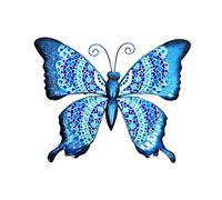 ROCKING GIFTS Adorno de Pared Mariposa Azul, Metal, Mosaico, 24x19 cm, decoración terraza, Jardin