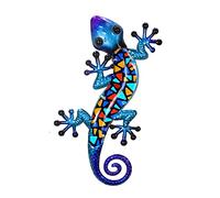 ROCKING GIFTS Adorno Pared Lagarto Mosaico Metal 39x19 cm | Decoración Jardín Terraza Exterior | Figura Escultura Gecko Reptil | Arte Manualidades Diseño