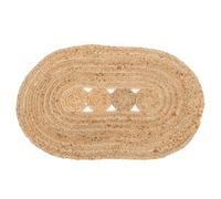 ROCKING GIFTS Alfombra Ovalada De Fibra Natural Trenzada De Yute 85x53 cm Felpudo Decorativo para Entrada Cocina Y Recibidor Resistente Y Artesanal Color Natural