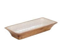 ROCKING GIFTS Bandeja Decorativa Madera de Mango 33 cm | Textura interior única, diseño rectangular, ideal para organizar y decorar