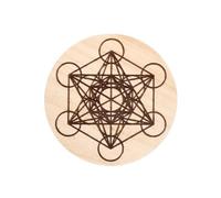 ROCKING GIFTS Base Circular para Altar Metatron 15cm Madera De Paulownia para Decoración Esotérica Ritual Energía